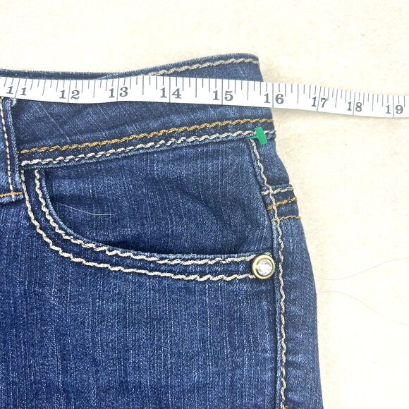 Southpole Womens Bermuda Denim Shorts With Gold Logo, Embroidered Back Pockets - Picture 6 of 14